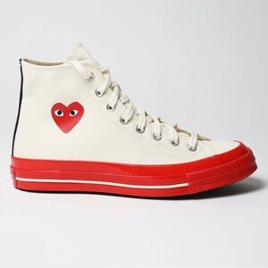 Converse Comme des Garcons CDG Play Chuck 70 High Heart Red Egret size 6 NEW